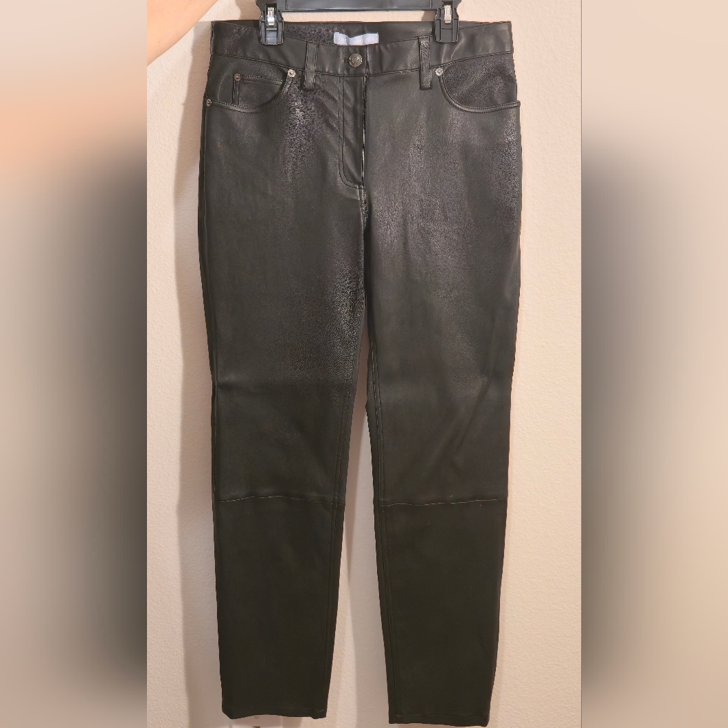 Antonio Melani Black Leather Pants